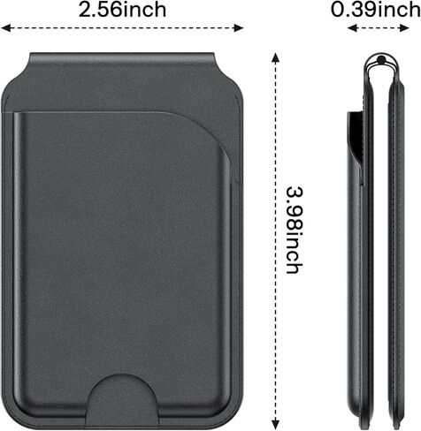محفظة OMOTON المغناطيسية لهاتف iPhone، محفظة هاتف بحامل بطاقات 4 لـ Magsafe مع حامل، جلد فاخر لسلسلة iPhone 17/16/15/14/13/12 (أسود) in Saudi Arabia