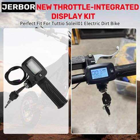 شاشة Jerbor مطورة جديدة مدمجة للخانق لدراجة Tuttio Soleil01 Ebike، عداد السرعة للتحكم في الخانق مع مفاتيح عرض LCD بزر M لدراجة نارية Tutto Tutti الكهربائية (خنق مع زر M) in Saudi Arabia