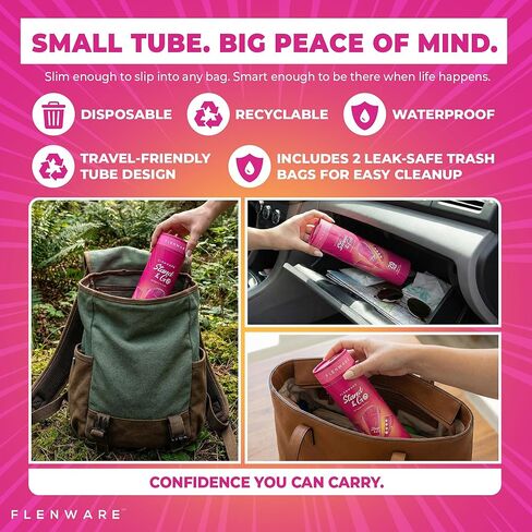 Stand & Go Disposable Female Urinals, 20 Pack | Travel Tube + 2 Discreet Trash Bags | Ideal for Travel, Festivals, Road Trips & Emergencies in Saudi Arabia
