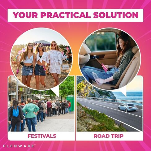 Stand & Go Disposable Female Urinals, 20 Pack | Travel Tube + 2 Discreet Trash Bags | Ideal for Travel, Festivals, Road Trips & Emergencies in Saudi Arabia