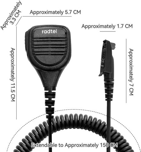 radtel Heavy Duty Waterproof Speaker Mic for RT-950 RT-950 PRO Radios, Noise-Cancelling Walkie Talkie Microphone in Saudi Arabia