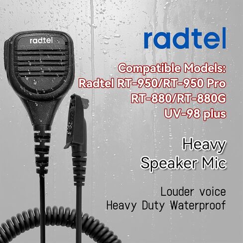 radtel Heavy Duty Waterproof Speaker Mic for RT-950 RT-950 PRO Radios, Noise-Cancelling Walkie Talkie Microphone in Saudi Arabia