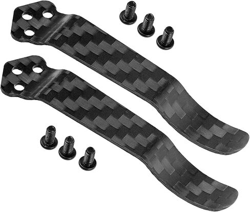 Luxury Carbon Fiber Knife Replacement Clip - 2 Pieces 3-Hole Titanium Alloy Deep Carry Pocket Back Clip with Screws for Spyderco PM2, Manix, Delica, and More in Saudi Arabia