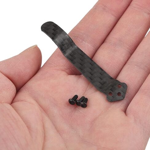 Luxury Carbon Fiber Knife Replacement Clip - 2 Pieces 3-Hole Titanium Alloy Deep Carry Pocket Back Clip with Screws for Spyderco PM2, Manix, Delica, and More in Saudi Arabia