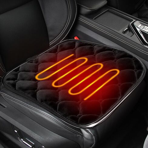 Plush Fluffy Car Seat Cover for Winter, Universal Front Seat Cushion, Non-Slip Fuzzy Seat Cover for Car Truck SUV Van, Soft Fleece Seat Protector (Black-1, Warm, 1PCS) in Saudi Arabia