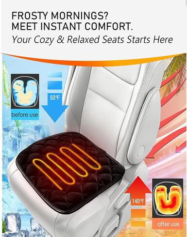 Plush Fluffy Car Seat Cover for Winter, Universal Front Seat Cushion, Non-Slip Fuzzy Seat Cover for Car Truck SUV Van, Soft Fleece Seat Protector (Black-1, Warm, 1PCS) in Saudi Arabia