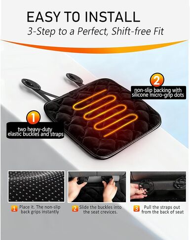 Plush Fluffy Car Seat Cover for Winter, Universal Front Seat Cushion, Non-Slip Fuzzy Seat Cover for Car Truck SUV Van, Soft Fleece Seat Protector (Black-1, Warm, 1PCS) in Saudi Arabia