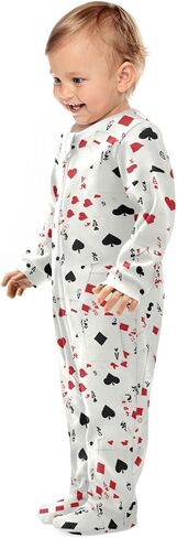 Dussdil Four Aces Playing Cards Baby One-Piece Footies Newborn Rompers Pajamas Cotton Footed Pjs for Home Sleep Play Boys Girls 3M in Saudi Arabia