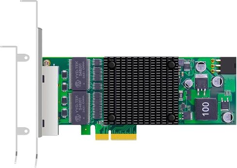 GLOTRENDS ST7456 4-Port Gigabit PoE+ Network Card with Surge-Proof Design for Outdoor Installation, Ethernet RJ45 LAN Port, PCIE 2.0 X4 Interface, Regular & Low Profile Bracket in Saudi Arabia