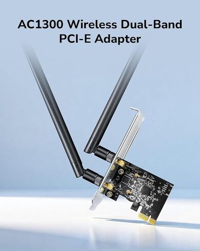 Cudy AC1300 محول واي فاي PCIe ثنائي النطاق للكمبيوتر الشخصي، 1300 ميجابت في الثانية واي فاي 5 سرعات، 5 جيجا هرتز/2.4 جيجا هرتز، 2 هوائيات قابلة للفصل، متوافق مع نظام التشغيل Windows 11/10، يتضمن أقواس قياسية ومنخفضة المستوى، WE1300 in Saudi Arabia