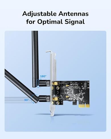 Cudy AC1300 محول واي فاي PCIe ثنائي النطاق للكمبيوتر الشخصي، 1300 ميجابت في الثانية واي فاي 5 سرعات، 5 جيجا هرتز/2.4 جيجا هرتز، 2 هوائيات قابلة للفصل، متوافق مع نظام التشغيل Windows 11/10، يتضمن أقواس قياسية ومنخفضة المستوى، WE1300 in Saudi Arabia