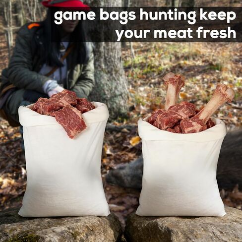 أكياس ألعاب إلك للصيد، 5 أكياس ربع متينة للحوم - 4 عبوات 12 بوصة × 48 بوصة وحزمة 12 بوصة × 28 بوصة، أكياس اللحوم لصيد الأيائل والوعل والغزلان والفرائس الأخرى، قابلة للتنفس وقابلة لإعادة الاستخدام in Kuwait