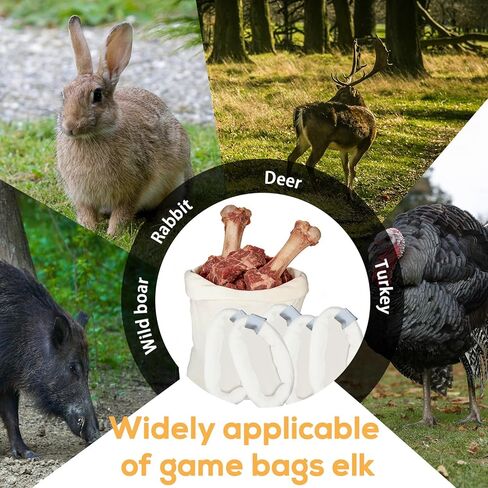 أكياس ألعاب إلك للصيد، 5 أكياس ربع متينة للحوم - 4 عبوات 12 بوصة × 48 بوصة وحزمة 12 بوصة × 28 بوصة، أكياس اللحوم لصيد الأيائل والوعل والغزلان والفرائس الأخرى، قابلة للتنفس وقابلة لإعادة الاستخدام in Kuwait