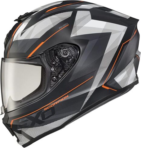ScorpionEXO R420 Full Face Adult Street Motorcycle Helmet with Comm Ready Speaker Pockets DOT Snell Approved Shake II (White - X-Large) in Saudi Arabia