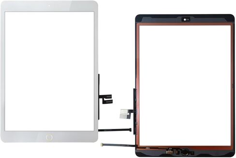 استبدال شاشة لمس زجاجية جديدة مقاس 10.2 بوصة لجهاز iPad 7/8-7th Gen 2019 مع زر الصفحة الرئيسية والأدوات والمواد اللاصقة - أبيض in Kuwait