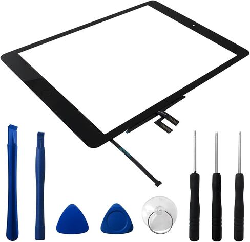 استبدال شاشة لمس زجاجية جديدة مقاس 10.2 بوصة لجهاز iPad 7/8-7th Gen 2019 مع زر الصفحة الرئيسية والأدوات والمواد اللاصقة - أبيض in Kuwait