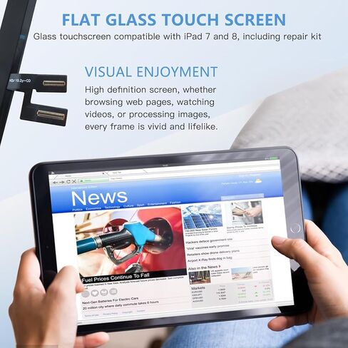 Loner Tablet Touch Screen Repair Kit Fit for iPad 7th Gen 2019 Fit for ipad 8th 10.2inch Digitizer Glass Touch Screen Replacement + Home Button(Black) in Saudi Arabia