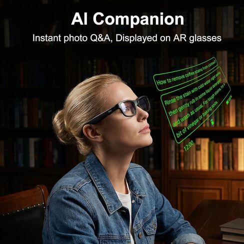 نظارات الواقع المعزز الذكية A1، مترجم فوري في اتجاهين 110 لغة مع تطبيق iTourAR، ترجمة دون اتصال بالإنترنت، التعرف على الكلام، الملقن، مساعد الذكاء الاصطناعي، نظارات الذكاء الاصطناعي للسفر والاجتماعات والتعلم in Kuwait