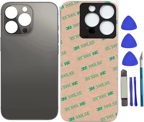13 Pro Back Glass Replacement for iPhone 13 Pro Rear Back Glass Panel Replacement with Pre-Installed Adhesive + Repairing Toolkit (Black) in Saudi Arabia