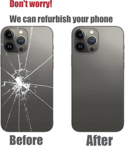 13 Pro Back Glass Replacement for iPhone 13 Pro Rear Back Glass Panel Replacement with Pre-Installed Adhesive + Repairing Toolkit (Black) in Saudi Arabia