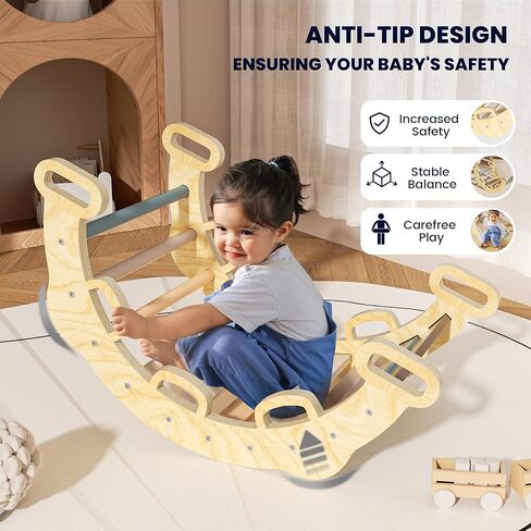 BlueWood 2025 8-in-1 Pikler Triangle Climbing Set Toddler Toys Indoor Baby Jungle Gym Climber Playground for Kids - Mauve Pink in Saudi Arabia