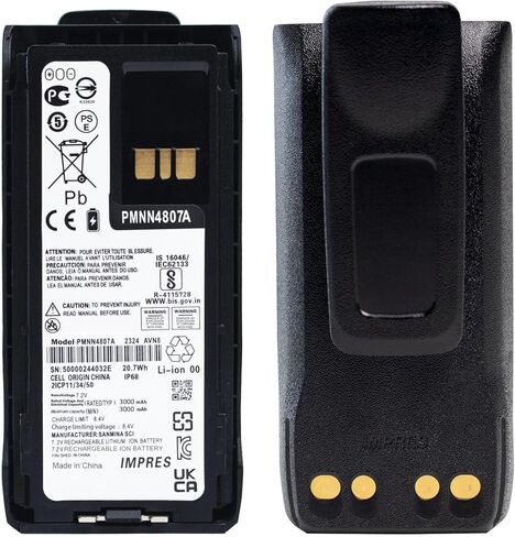 PMNN4808A PMNN4809A 7.2V 3000mAh IMPRES بطارية ليثيوم أيون بديلة لموتورولا R7 R7A PMNN4807 PMNN4807A PMNN4809 PMNN4810 PMNN4810A مع مشبك حزام in Saudi Arabia