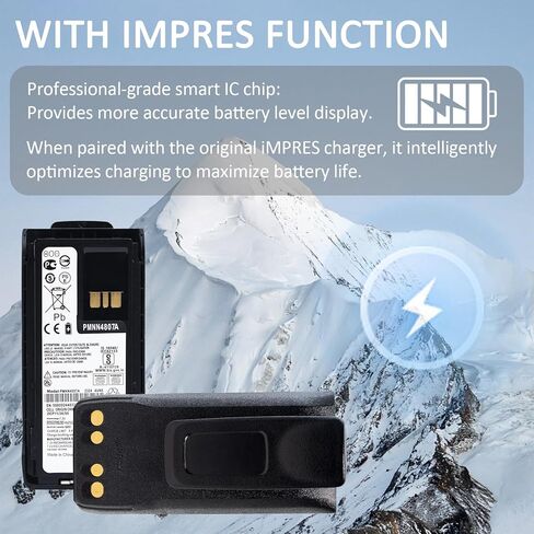PMNN4808A PMNN4809A 7.2V 3000mAh IMPRES بطارية ليثيوم أيون بديلة لموتورولا R7 R7A PMNN4807 PMNN4807A PMNN4809 PMNN4810 PMNN4810A مع مشبك حزام in Saudi Arabia