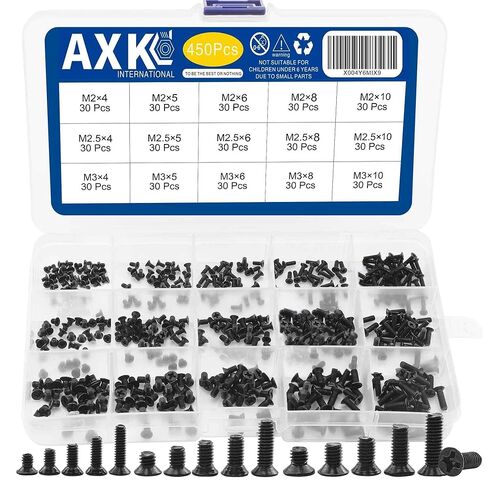 450PCS Laptop Computer Screw Kit, M2 M2.5 M3 Countersunk Flat Head Phillips Mini Screws Set, Replacement Parts for Electronic Repair in Saudi Arabia