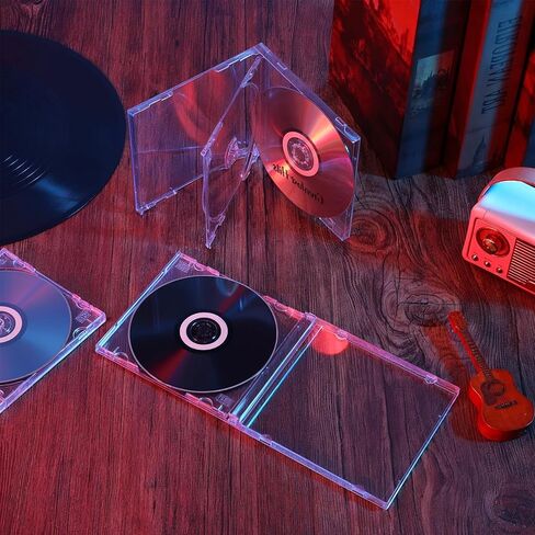 25 PCS CD Jewel Cases 10.4 mm Clear Empty CD Cases Acrylic Blank CDs Jewel Storage Case with Assembled Tray for Home, Office, School CDs DVDs Protection and Replacemen in Saudi Arabia