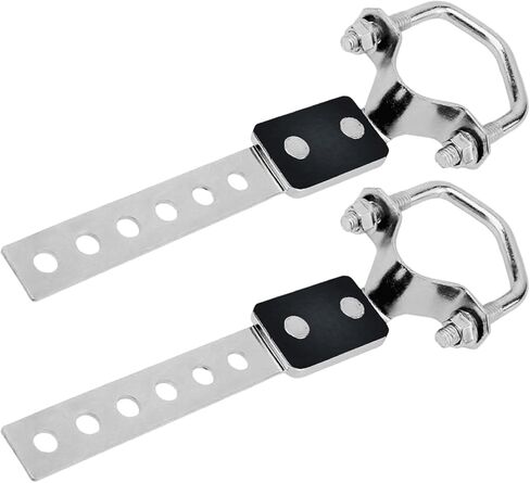 2-Pack RV Generator Muffler Hanger - 8-Hole Carbon Steel Exhaust Bracket with Flexible Swivel, Compatible with Onan Cummins 1.5"-2.5" Tailpipes (Silver) in Saudi Arabia