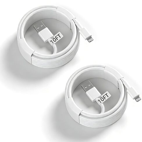 Car Carplay Cable, 3.3FT Car Charger Cord, USB A to Lightning Cable Compatible for Apple iPhone 14 13 12 11 Pro Max XR XS X 8 7 6 Plus SE iPad, One Pack,White, Car Charging Cable in Kuwait