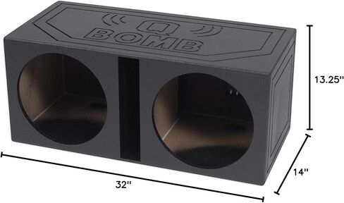 Rockville RBL12V مزدوج 12 بوصة 1.5 قدم مكعب. حاوية مضخم صوت ذات فتحات تهوية، لمسة نهائية من بطانة السرير، صوت جهير عالي الطاقة، MDF متين، لعشاق صوت السيارة in Kuwait