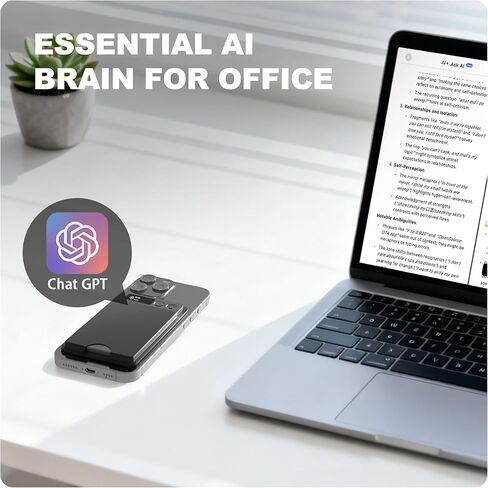 مسجل صوت AI، شاشة LCD، ذاكرة 64 جيجابايت، يدعم 118 لغة | مسجل صوت رقمي مع حافظة، التحكم في التطبيق، النسخ والتلخيص باستخدام الذكاء الاصطناعي، للاجتماعات والمحاضرات والمكالمات in Kuwait