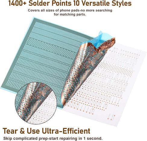 PCB Trace Repair Kit Soldering Lugs Solder Piece Rework Pad, Circuit Board Repair Kit, Repairs Spots Welding Point Mat for Phone IC Touch PCB Fingerprint Welding Plate with Copper Wire Design in Saudi Arabia
