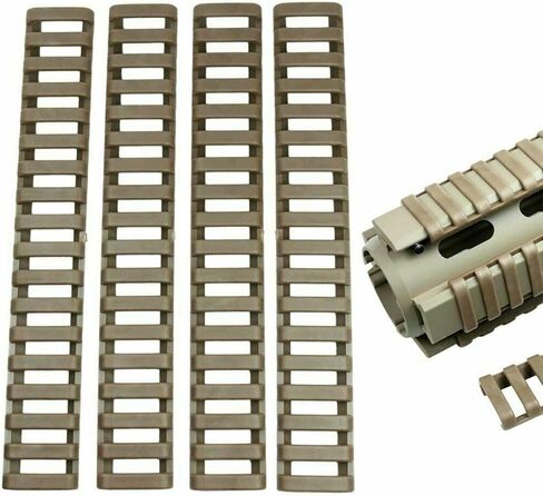 TacgleParal 4 Packs Rifle Rubber Picatinny Rail Black Tan in Saudi Arabia