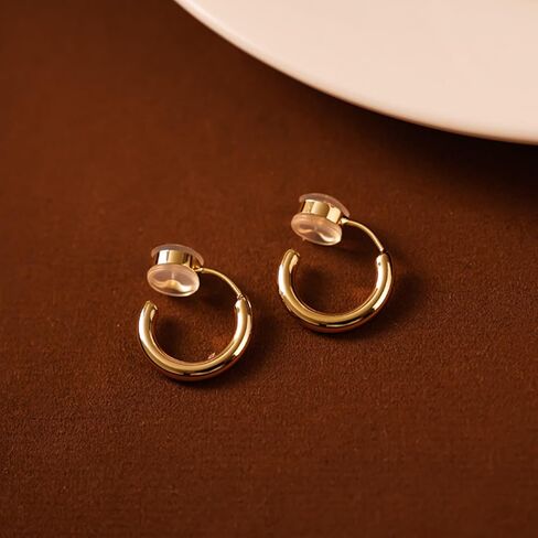 Clip On Hoop Earrings for Women – Non Pierced Gold Hoops Fake Earrings Clip On for Unpierced Ears 10–20MM in Saudi Arabia