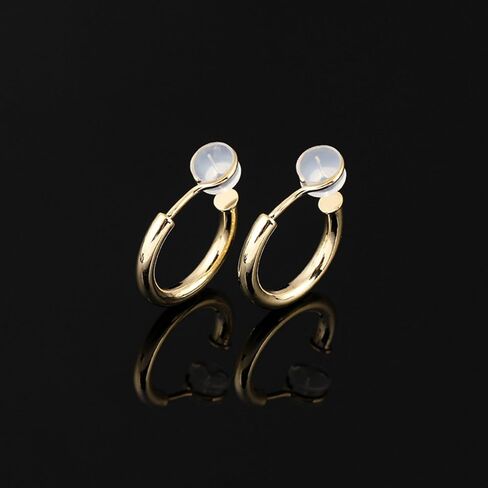 Clip On Hoop Earrings for Women – Non Pierced Gold Hoops Fake Earrings Clip On for Unpierced Ears 10–20MM in Saudi Arabia