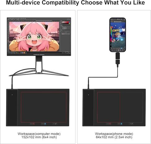 Drawing Tablet for Beginner Graphics OSU Tablet with Battery-Free Stylus 8192 Pressure Sensitive for Digital Art, Painting & Design, Compatible with Windows, Mac OS and Android in Saudi Arabia