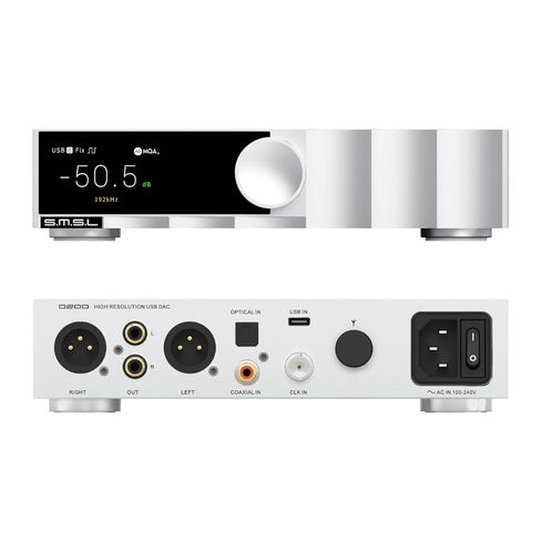 SMSL D200 HiFi Audio DAC | ROHM BD34353EKV DSD512 PCM768kHz Decoder | USB, Optical, Coaxial, Bluetooth Input | Fully Balanced Digital-Analog Converter for Stereo Amp, CD Player in Saudi Arabia