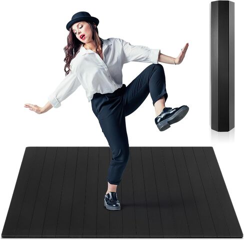 Tap Mat Dance Mat Portable Tap Board 38.5 x 48 Inches Made of 8 mm Thick Solid Bamboo with Clear Sound Feedback Portable Heavy Duty Dance Floor Mat Exercise Flooring Professional Student in Saudi Arabia