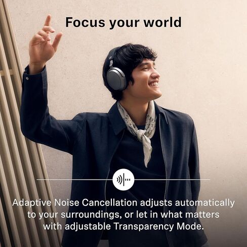 سماعات الرأس اللاسلكية Sennheiser Momentum 4، بلوتوث للمكالمات فائقة الوضوح مع إلغاء الضوضاء التكيفي، عمر البطارية 60 ساعة، صوت قابل للتخصيص، رمادي جرافيتي (متجدد) in Kuwait