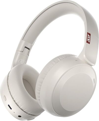 acer Wireless Bluetooth Headphones, 70 Hours Playtime, Foldable Over-Ear Headphones with 40mm Drivers, Memory Foam Earpads, Multipoint Bluetooth 6.0 for Travel, Home, Office, Black in Kuwait