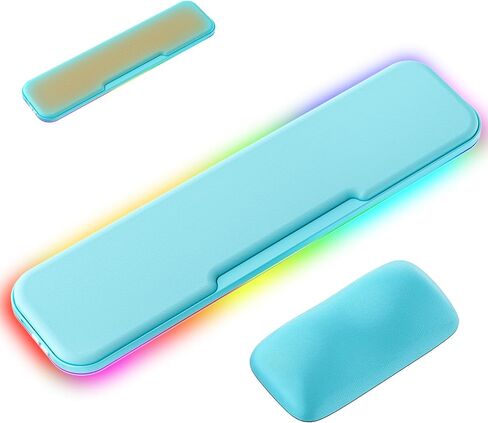 مجموعة مسند معصم مدفأة 2 في 1، وسادة معصم مريحة للذاكرة مع مصابيح RGB وقاعدة مضادة للانزلاق، مسند معصم للوحة المفاتيح والفأرة للعمل المكتبي والكمبيوتر المحمول وألعاب الكمبيوتر in Kuwait