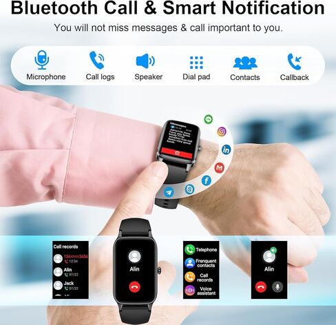 Smart Watch for Men Women(Answer/Make Call), 2025 Fitness Activity Tracker 1.57" Smartwatch with Heart Rate/Sleep Monitor/Pedometer/Calories/110+ Sports, IP68 Waterproof Fitness Watch for Android iOS in Saudi Arabia