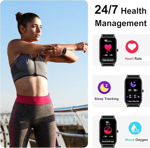 Smart Watch for Men Women(Answer/Make Call), 2025 Fitness Activity Tracker 1.57" Smartwatch with Heart Rate/Sleep Monitor/Pedometer/Calories/110+ Sports, IP68 Waterproof Fitness Watch for Android iOS in Saudi Arabia