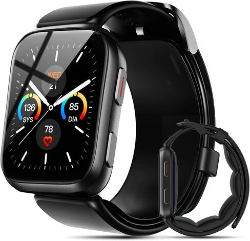 Blood Pressure Watch, 1.95'' Blood Pressure Monitor with Air Pump Cuff, Smart Watch with Blood Pressure Sleep Monitor Sports Tracking for Android iOS Supports Data Sharing, Reminder Monitoring in Kuwait