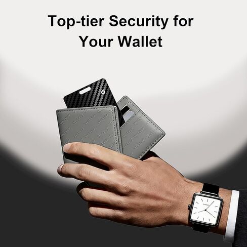 بطاقة تعقب المحفظة، عبوتان، محدد موقع عناصر بلوتوث نحيف قابل لإعادة الشحن، مكتشف ذكي متوافق مع Apple Find My للمحفظة والأمتعة، IP68 مقاوم للماء (iOS فقط) in Kuwait
