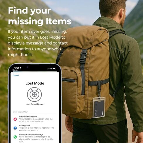 بطاقة تعقب المحفظة OTIC، مكتشف رفيع للغاية 1.7 مم قابل لإعادة الشحن، يعمل مع Apple Find My (iOS فقط)، محدد موقع العناصر لبطاقات الأمتعة، جوازات السفر، الهاتف، IP67 مقاوم للماء، (عبوتان) in Kuwait