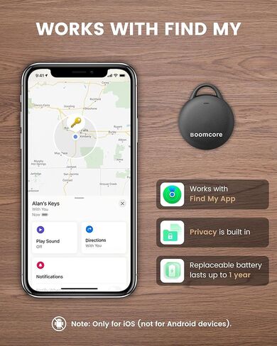 4-Pack Tracker Tags, Louder Sound Key Finder with an Extra Replacement Battery, Compatible with Apple Find My (iOS Only), Item Finder Air Tracker Smart Tag for Keys, Wallet, Suitcase, Luggage in Saudi Arabia