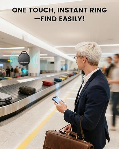 4-Pack Tracker Tags, Louder Sound Key Finder with an Extra Replacement Battery, Compatible with Apple Find My (iOS Only), Item Finder Air Tracker Smart Tag for Keys, Wallet, Suitcase, Luggage in Saudi Arabia